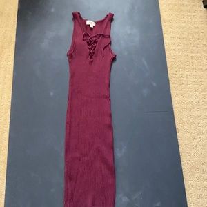Fitted Ribbed Burgundy dress